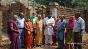 ग्रामपंचायत कामांचे सोशल ऑडिट करताना जागरूक नागरिक.